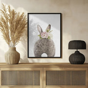 Floral Bunny Back Framed Art Lola Peacock | Home or Office Art