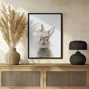 Floral Bunny Framed Art Lola Peacock | Home or Office Art