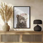 Floral Baby Bear Framed Art Lola Peacock | Home or Office Art