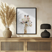 Floral Baby Giraffe Framed Art Lola Peacock | Home or Office Art