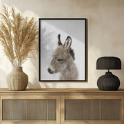 Peekaboo Baby Donkey Framed Art Lola Peacock | Home or Office Art