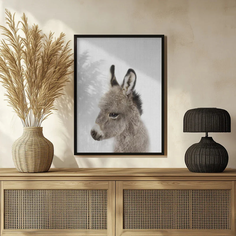 Peekaboo Baby Donkey Framed Art Lola Peacock | Home or Office Art