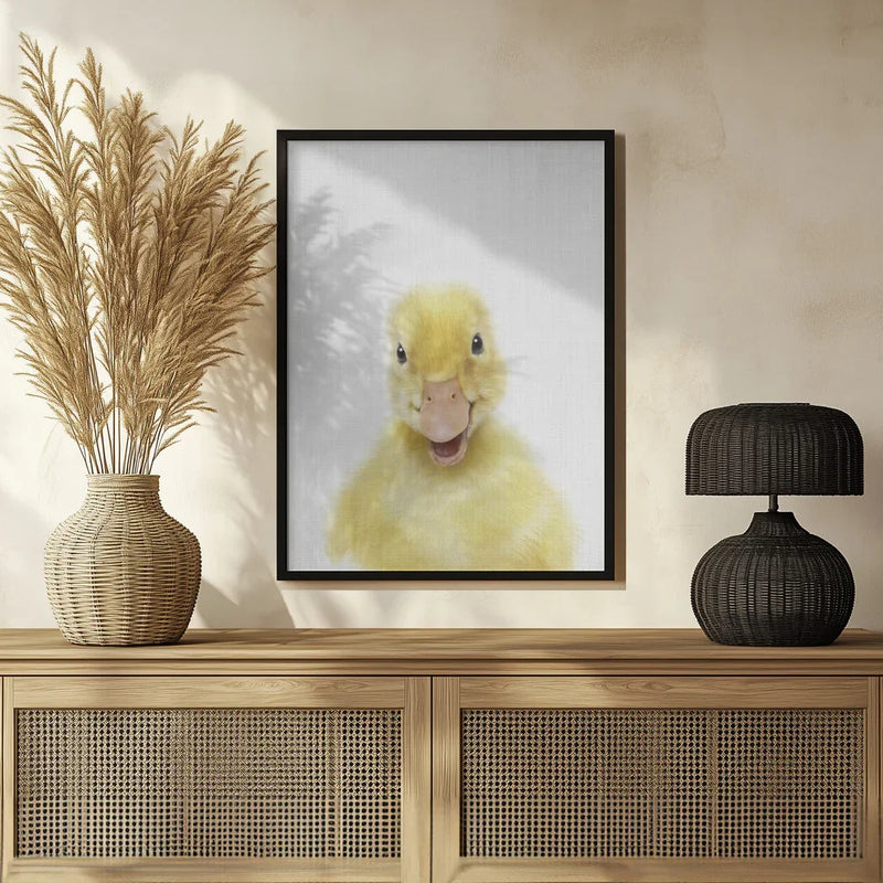 Peekaboo Baby Duck Framed Art Lola Peacock | Home or Office Art