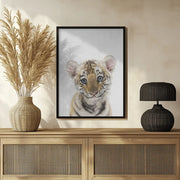 Peekaboo Baby Tiger Framed Art Lola Peacock | Home or Office Art