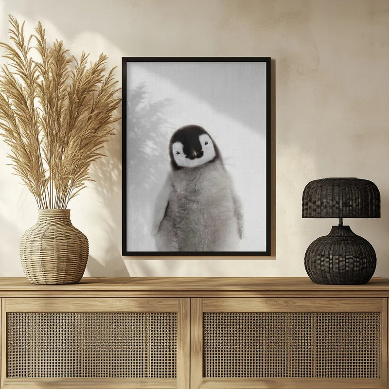 Peekaboo Baby Penguin Framed Art Lola Peacock | Home or Office Art