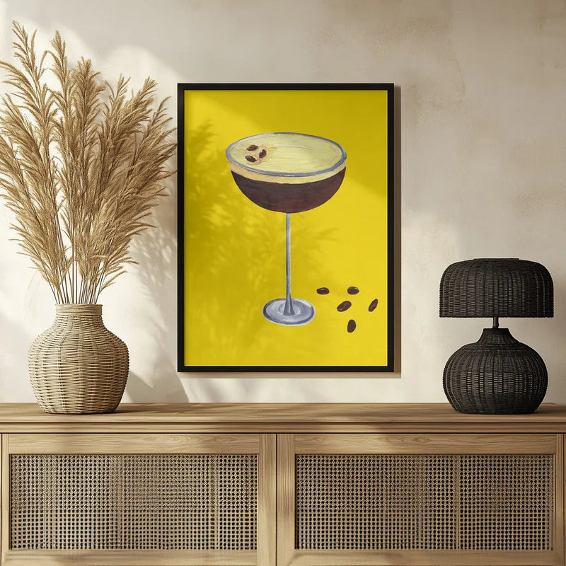 Espresso Martini Buttercup Yellow - Alice Straker Framed Art | Home or Office Art