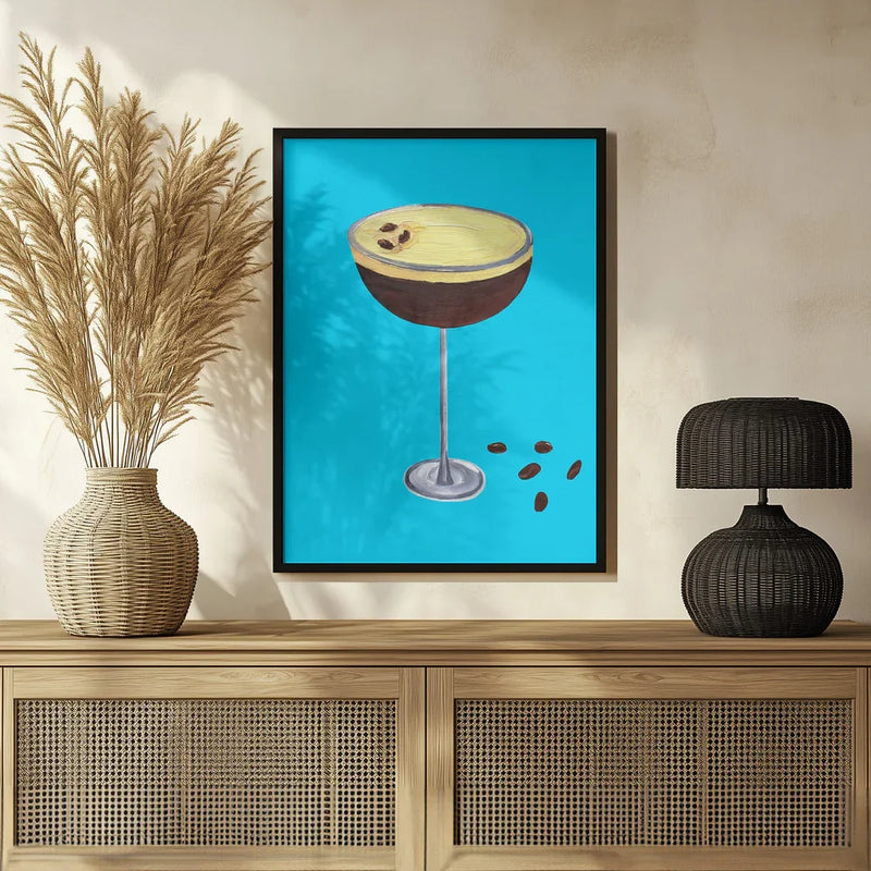 Espresso Martini Sky Blue - Alice Straker Framed Art | Home or Office Art