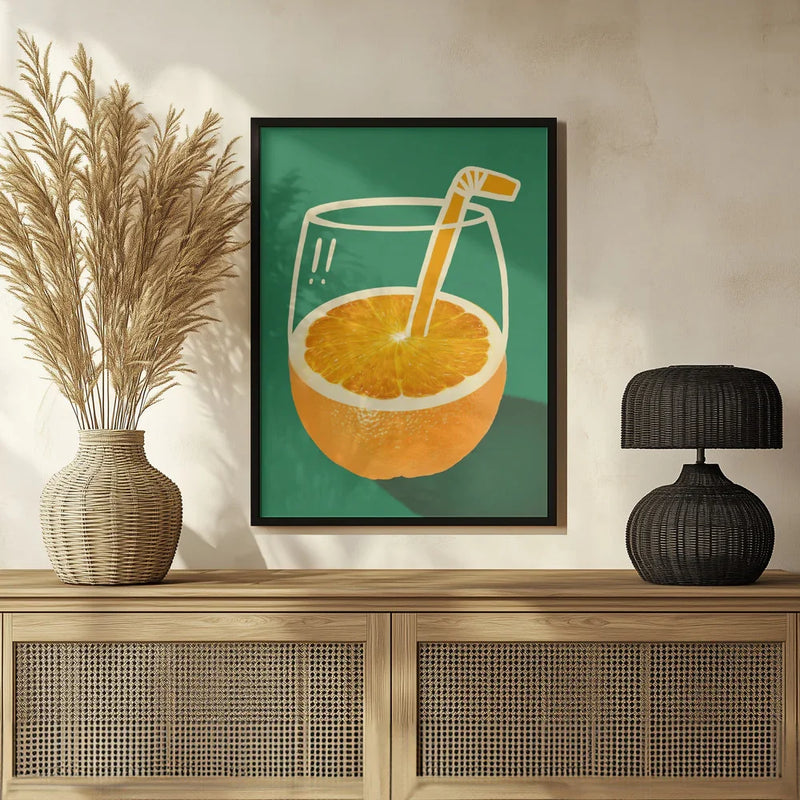 Vibrant Orange Cleverly Illustrated - Little Dean Framed Art | Home or Office Art