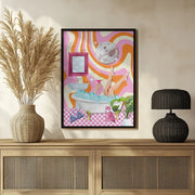 Groovy Bathtub Bliss - Athene Fritsch Framed Art | Home or Office Art