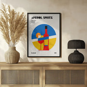 Aperol Spritz Cocktail Bauhaus Art Print - Retrodrome Framed Art | Home or Office Art
