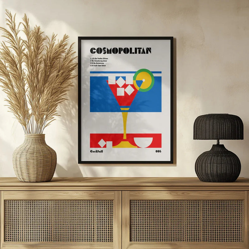 Cosmopolitan Bauhaus Cocktail - Retrodrome Framed Art | Home or Office Art