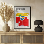 Gin &amp; Tonic Bauhaus Cocktail - Retrodrome Framed Art | Home or Office Art