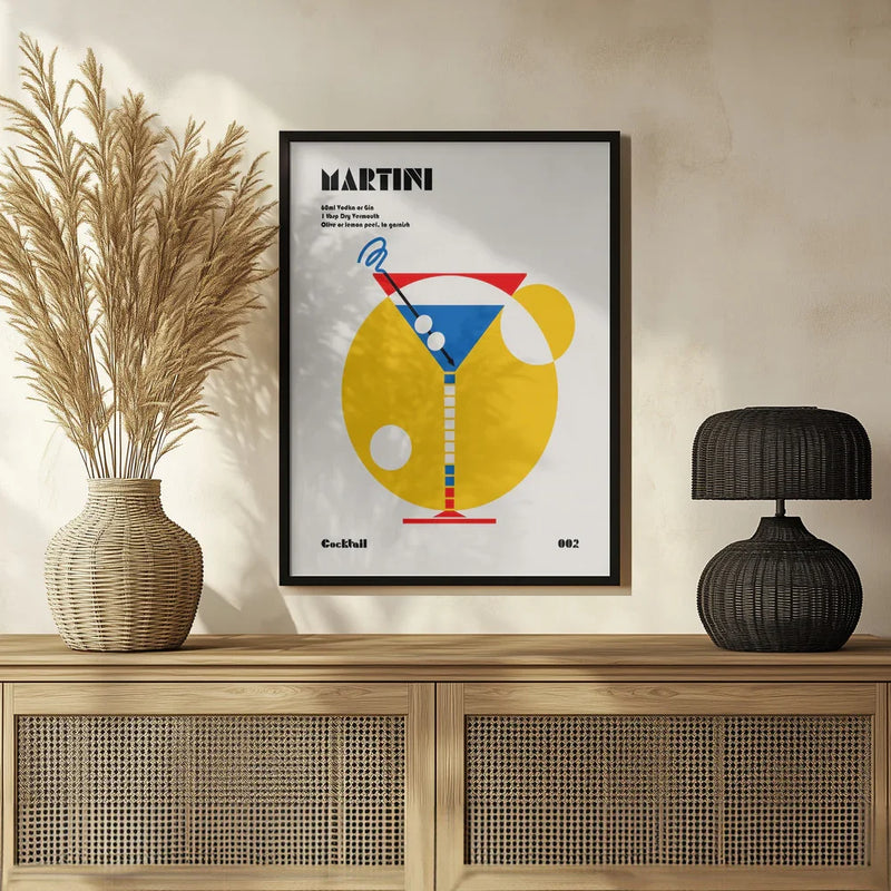 Martini Bauhaus Cocktail - Retrodrome Framed Art | Home or Office Art