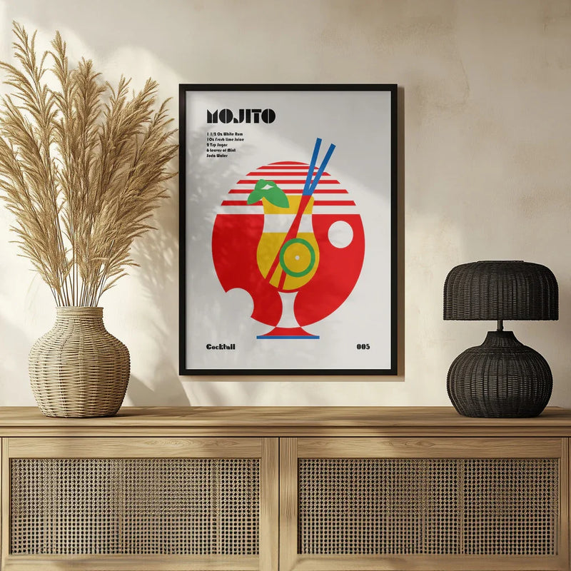 Mojito Bauhaus Cocktail - Retrodrome Framed Art | Home or Office Art