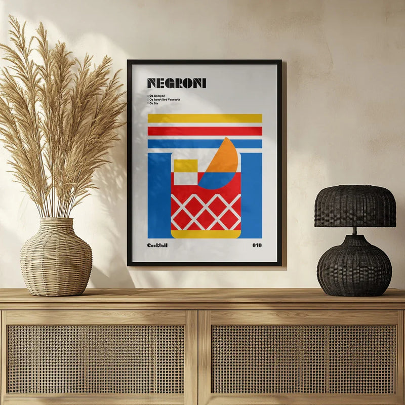 Negroni Bauhaus Cocktail - Retrodrome Framed Art | Home or Office Art