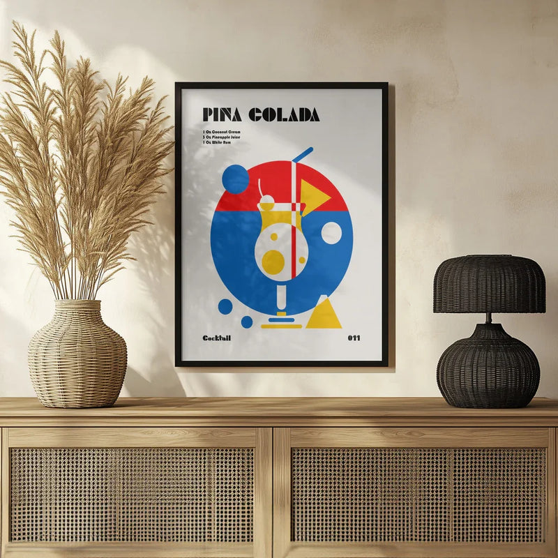 Pina Colada Bauhaus Cocktail - Retrodrome Framed Art | Home or Office Art