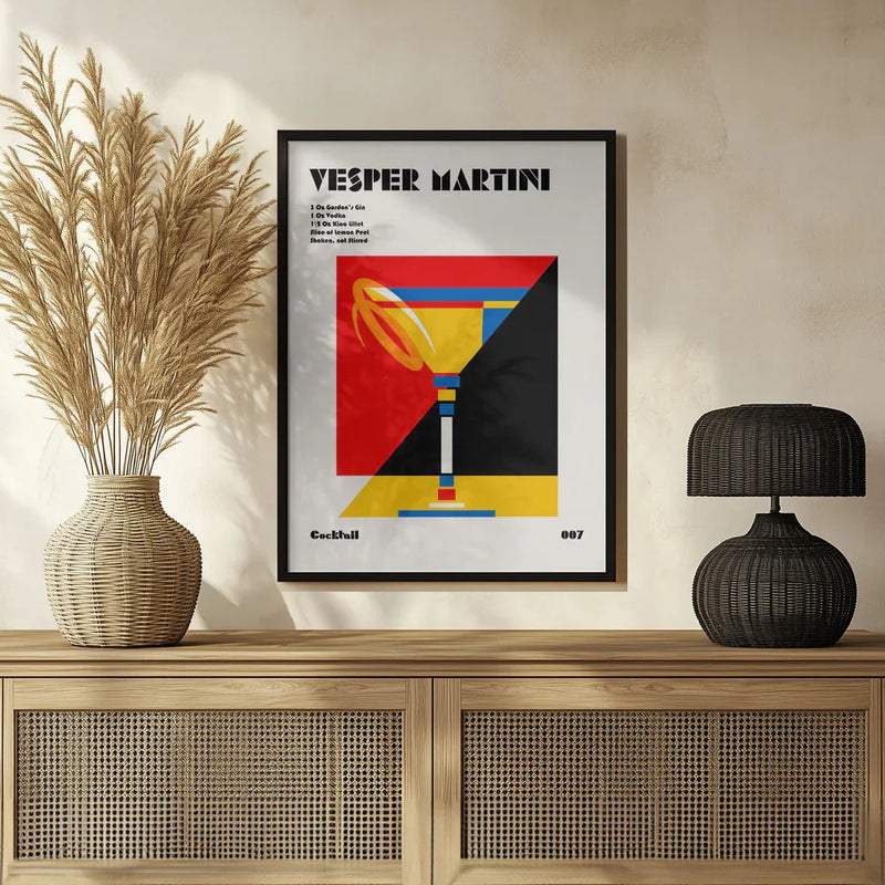 Vesper Martini Bauhaus Cocktail - Retrodrome Framed Art | Home or Office Art