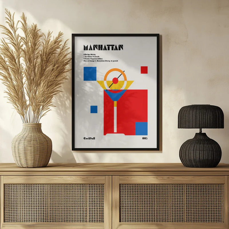 Manhattan Bauhaus Cocktail - Retrodrome Framed Art | Home or Office Art