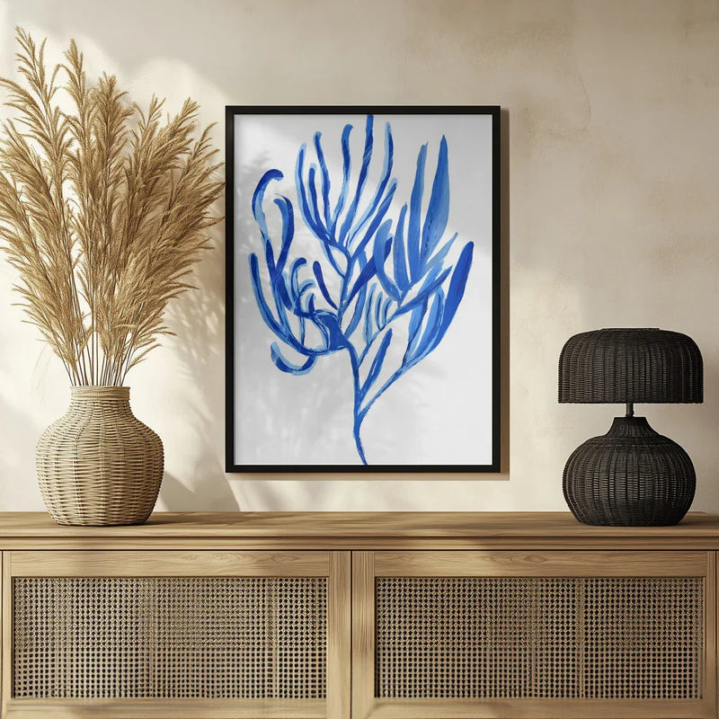 Blue Aquatic Plant Poster 4 - cartissi Framed Art | Home or Office Art