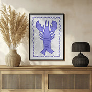 Purple Lobster Stamp - Athene Fritsch Framed Art | Home or Office Art