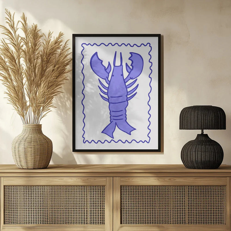 Purple Lobster Stamp - Athene Fritsch Framed Art | Home or Office Art