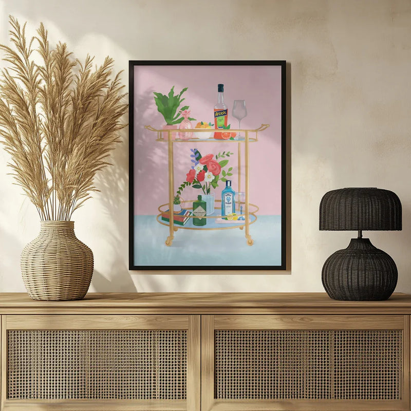 Bar Cart - Petra Lizde Framed Art | Home or Office Art