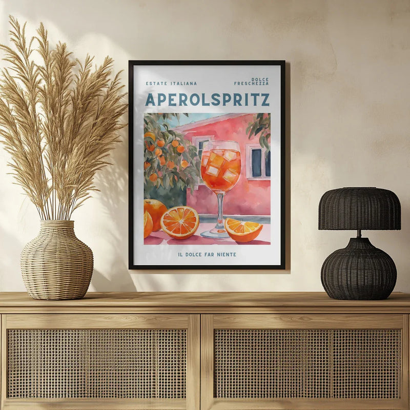 Aperol Spritz, Aquarell, Fresh - Ohkimiko Framed Art | Home or Office Art