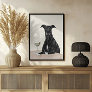 Classy Greyhound with Martini - Tara Royle Framed Art | Home or Office Art