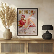 Babes of Bourbon Vol 25 Holiday Cheer Christmas Pinup - The Whiskey Ginger Framed Art | Home or Office Art
