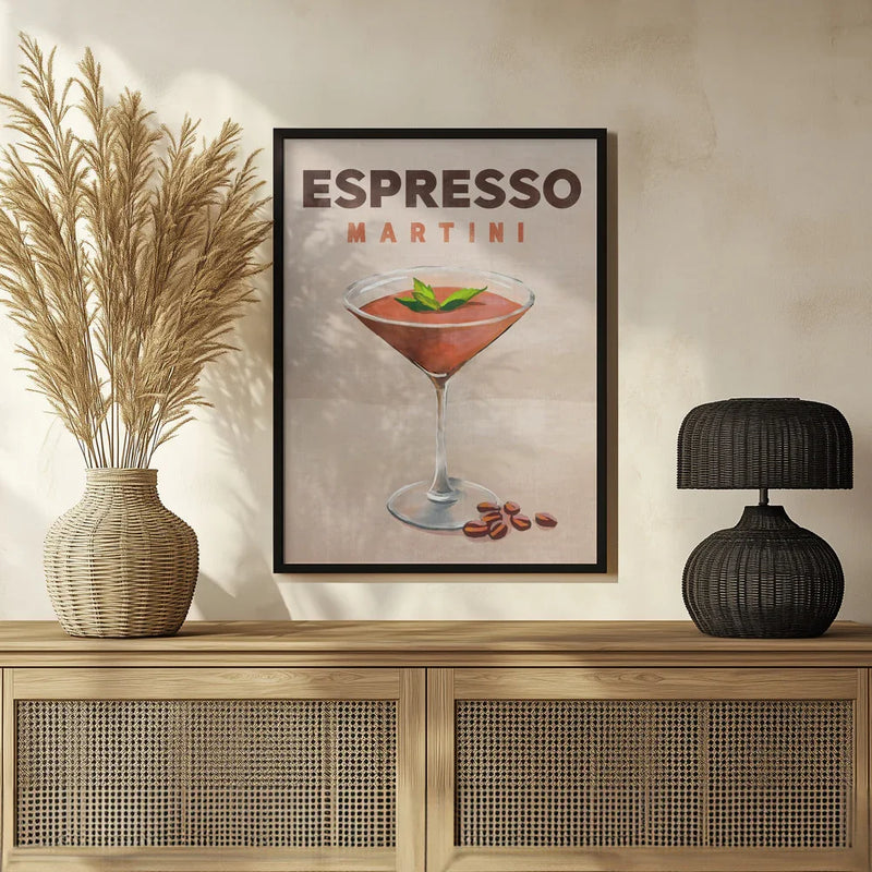 Espresso Martini Cocktail Bar Decor - The Whiskey Ginger Framed Art | Home or Office Art