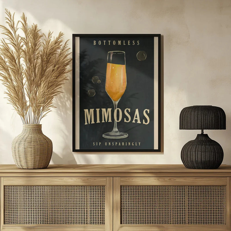 Bottomless Mimosas Art Deco Cocktail Bar Art - The Whiskey Ginger Framed Art | Home or Office Art
