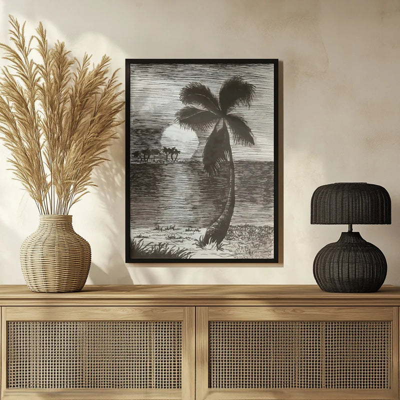 Palm in Sunset Glow - Marika Barsrsind Framed Art | Home or Office Art