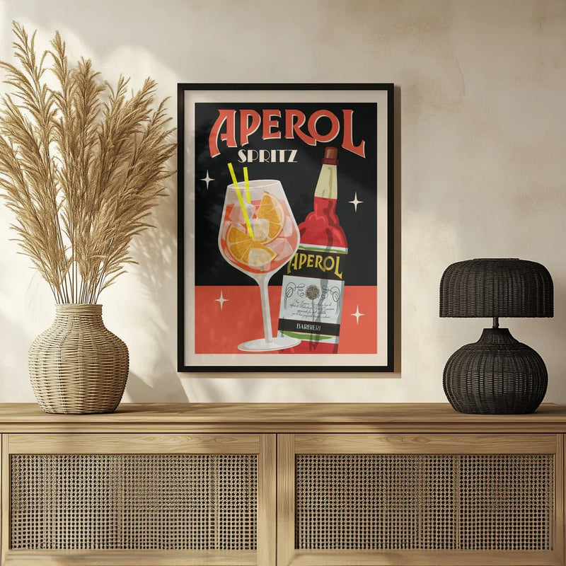 Aperol Spritz_Black - WallChart Art Studio Framed Art | Home or Office Art