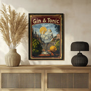 Gin &amp; Tonic Vintage - Andreas Magnusson Framed Art | Home or Office Art