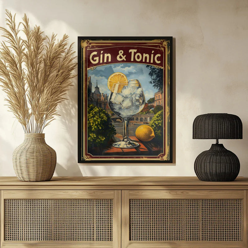 Gin &amp; Tonic Vintage - Andreas Magnusson Framed Art | Home or Office Art