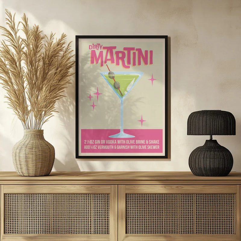 Dirty Martini Cocktail 01.png - WallChart Art Studio Framed Art | Home or Office Art