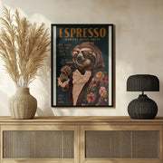 Art Deco Espresso Martini Drinking Sloth - The Whiskey Ginger Framed Art | Home or Office Art