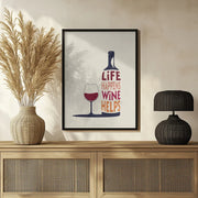 Life Happens, Wine Helps - Wine Quote - Rio Soléy Framed Art | Home or Office Art