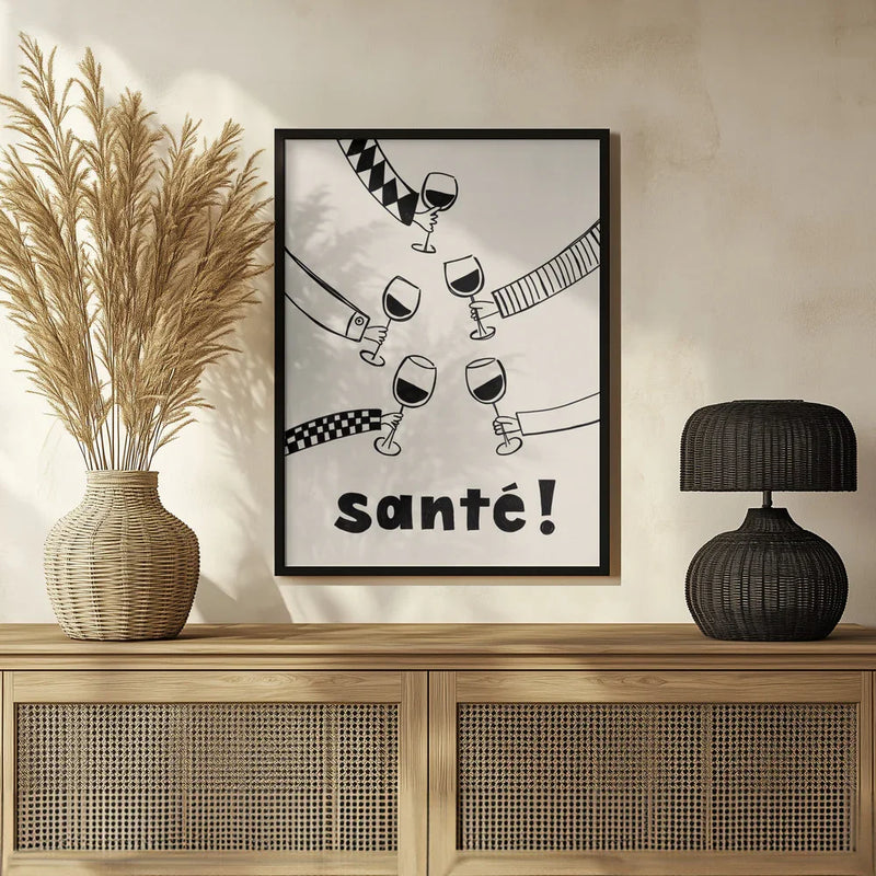 Santé Wine Party with Friends - Rio Soléy Framed Art | Home or Office Art