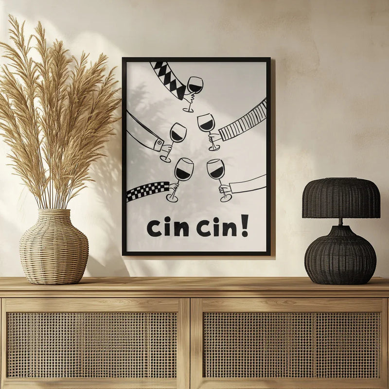 Cin cin! Wine Party with Friends - Rio Soléy Framed Art | Home or Office Art