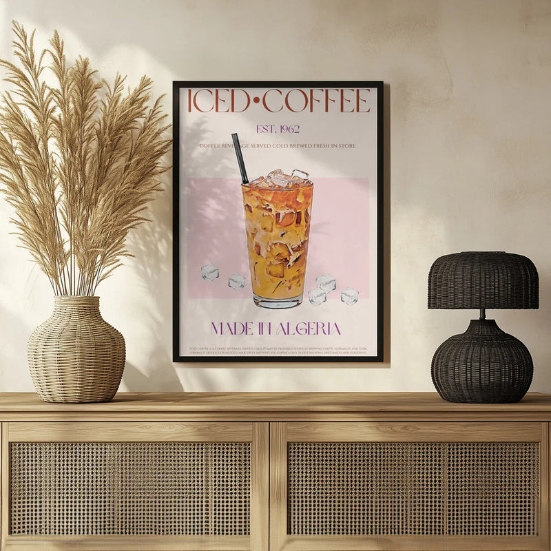 Refreshing Glass of Iced Coffee - Nazma Khokhar Framed Art | Home or Office Art
