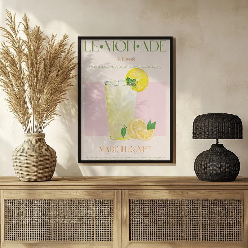 Refreshing Glass of Lemonade - Nazma Khokhar Framed Art | Home or Office Art