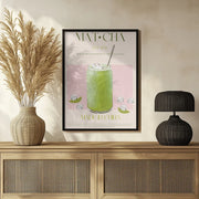 Chilled Matcha Drink - Nazma Khokhar Framed Art | Home or Office Art