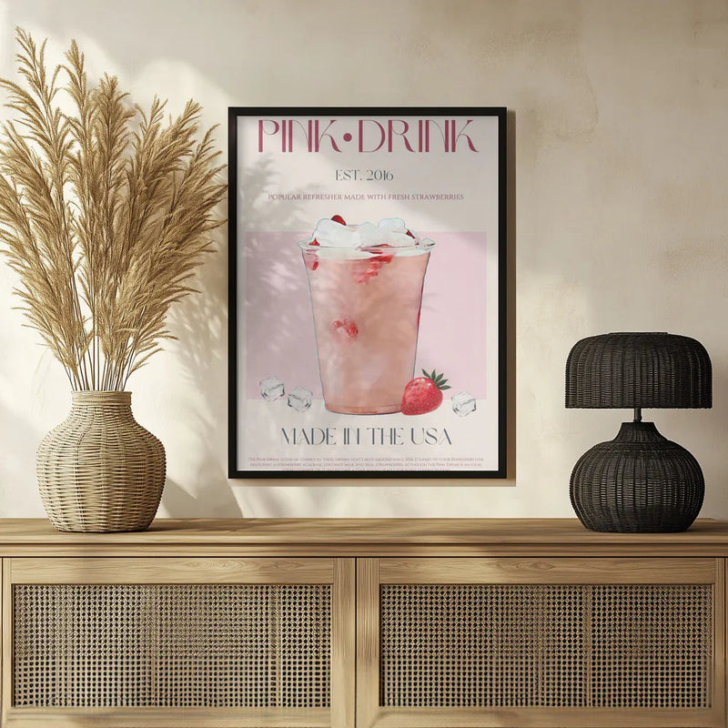 Pink Drink Print - Nazma Khokhar Framed Art | Home or Office Art