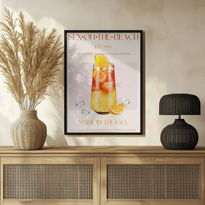 Tropical Sunset Sip - Nazma Khokhar Framed Art | Home or Office Art