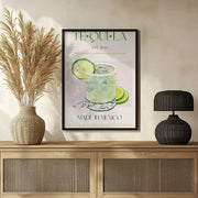 Tequila Drink With Lime And Ice - Nazma Khokhar Framed Art | Home or Office Art