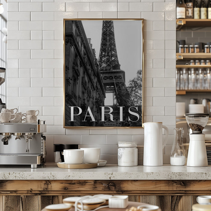 Paris Text 1 Framed Art Modern Wall Decor