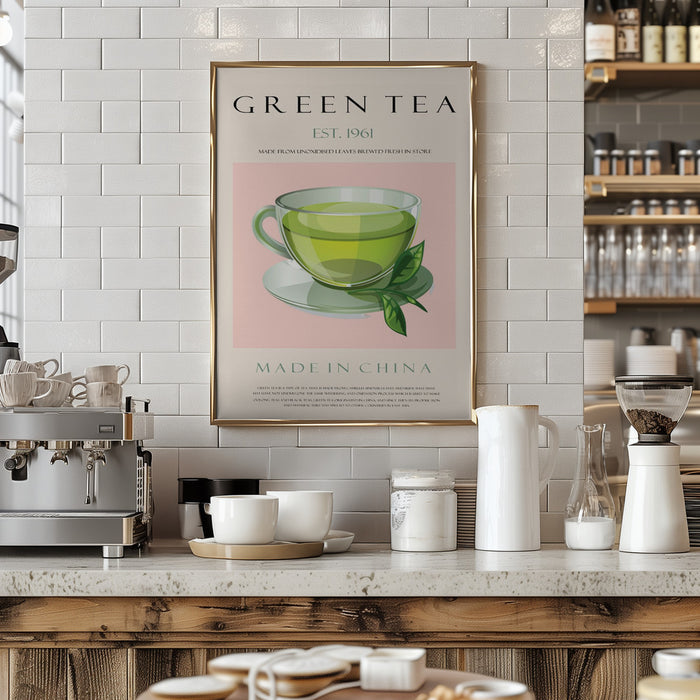 Green Tea Est. 1961 Framed Art Modern Wall Decor