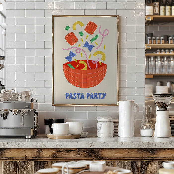 Pasta Party Framed Art Modern Wall Decor