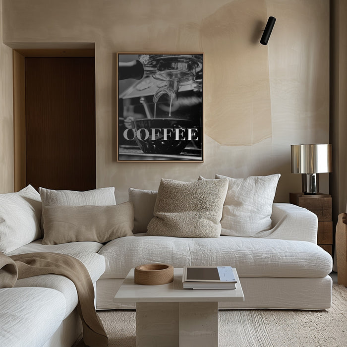 Coffee Text Framed Art Modern Wall Decor